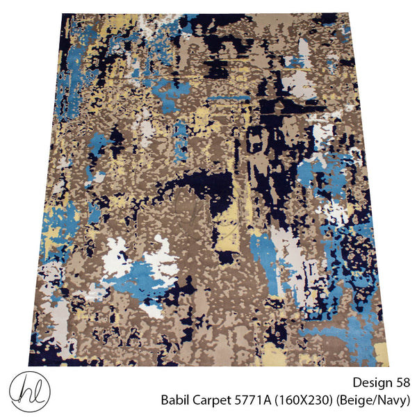 Babil Carpet (160X230) (Design 58) (Beige/Navy)