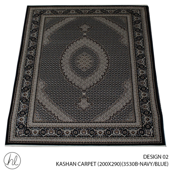 KASHAN CARPET (200X290) (DESIGN 02) (NAVY/BLUE)