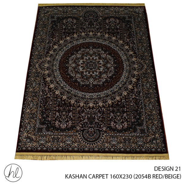 KASHAN CARPET (160X230) (DESIGN 21) (RED/BEIGE)