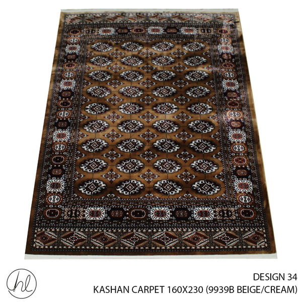 KASHAN CARPET (160X230) (DESIGN 34) (BEIGE/CREAM)