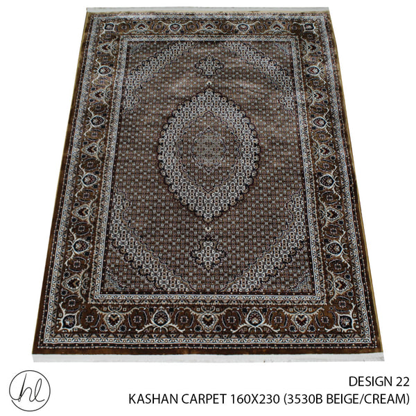 KASHAN CARPET (160X230) (DESIGN 22) (CREAM/BEIGE)