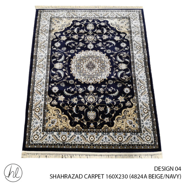 SHAHRAZAD CARPET (160X230) (DESIGN 04) (BEIGE/NAVY)