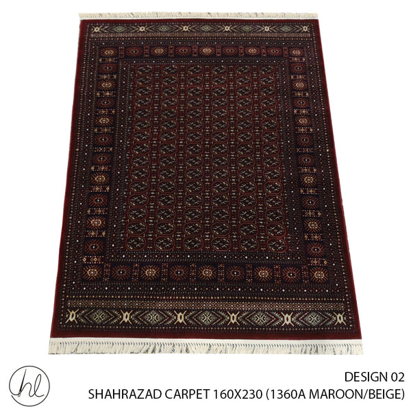 SHAHRAZAD CARPET (160X230) (DESIGN 02) (MAROON/BEIGE)