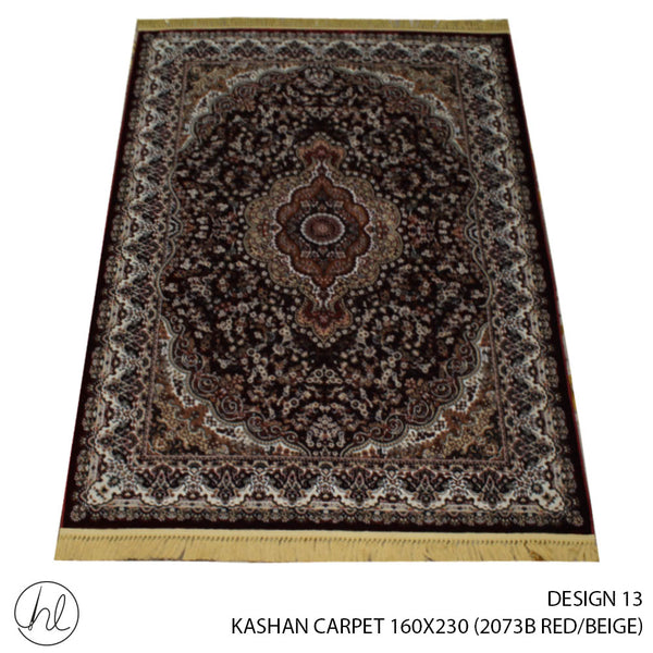 KASHAN CARPET (160X230) (DESIGN 13) (RED/BEIGE)