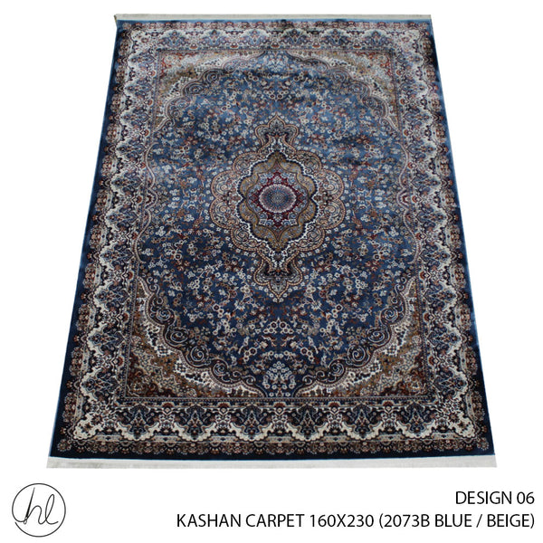 KASHAN CARPET (160X230) (DESIGN 06) (BLUE/BEIGE)