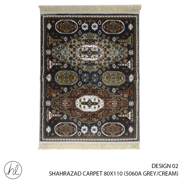 SHAHRAZAD CARPET (80X110) (DESIGN 02) (GREY/CREAM)