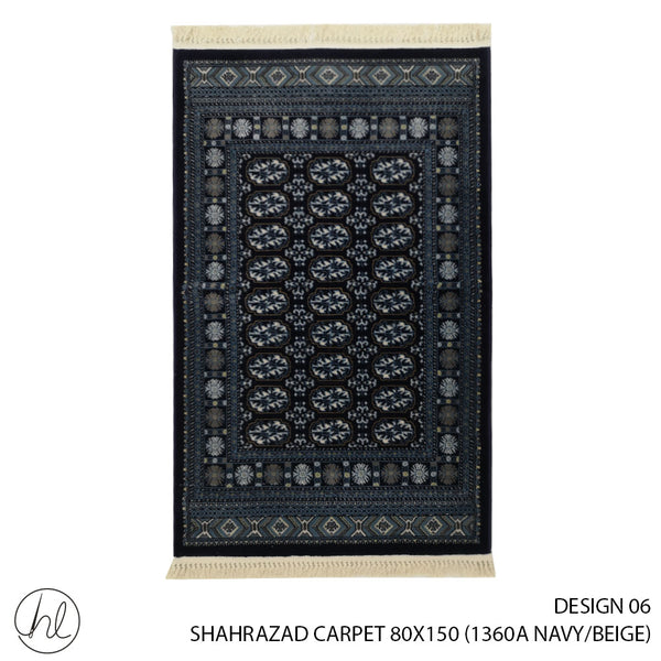 SHAHRAZAD CARPET (80X150) (DESIGN 06) (NAVY/BEIGE)