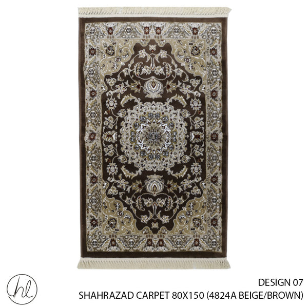 SHAHRAZAD CARPET (80X150) (DESIGN 07) (BEIGE/BROWN)