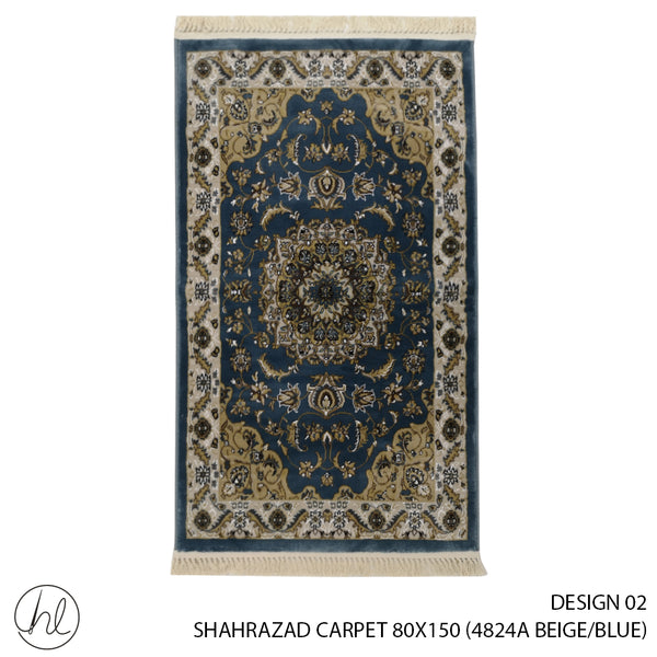 SHAHRAZAD CARPET (80X150) (DESIGN 02) (BEIGE/BLUE)