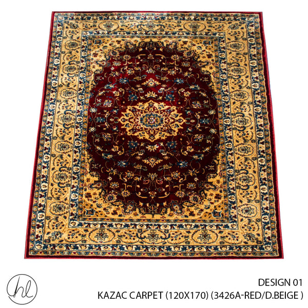 KAZAC CARPET 120X170 (DESIGN 01) (RED/DARK BEIGE)