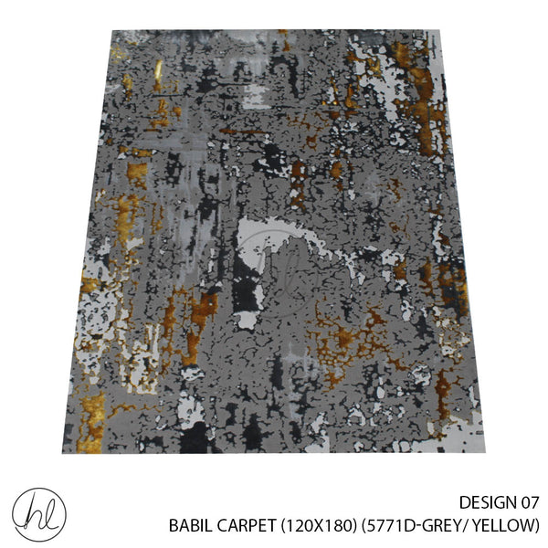 BABIL CARPET (120X180) (DESIGN 07) (GREY/YELLOW)