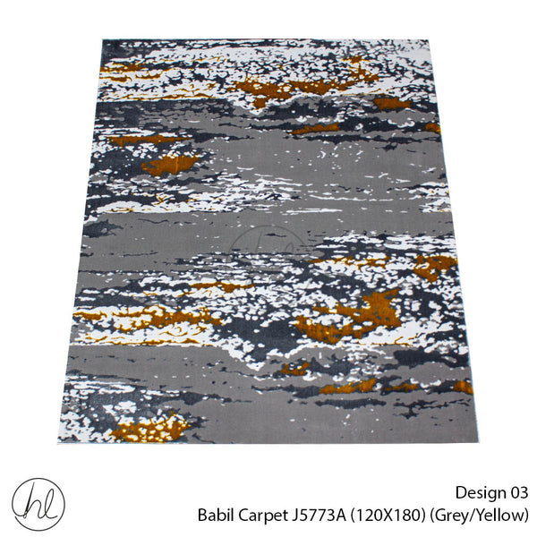 Babil Carpet (120X180) (Design 03) (Grey/Yellow)