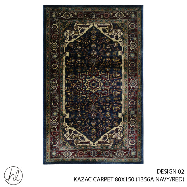 KAZAC CARPET (80X150) (DESIGN 02) (NAVY/RED)