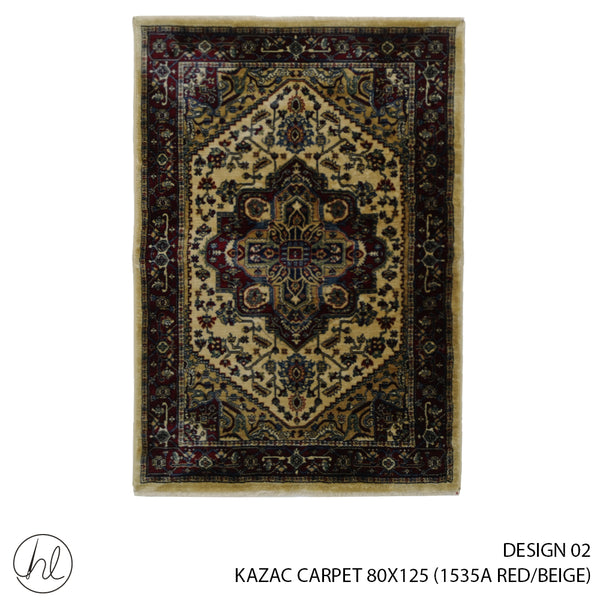 KAZAC CARPET (80X125) (DESIGN 02) (RED/BEIGE)