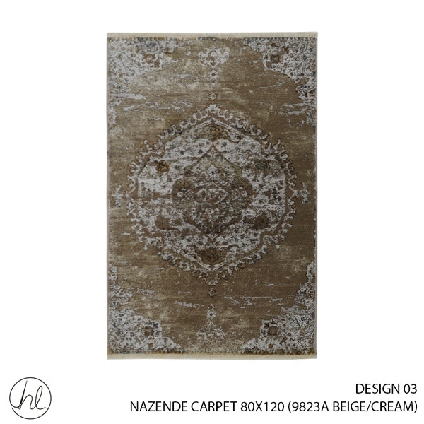 NAZENDE CARPET (80X120) (DESIGN 03) (BEIGE/CREAM)