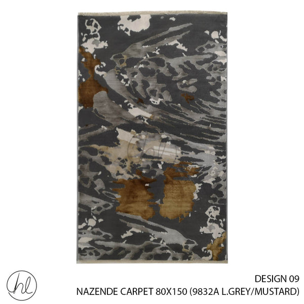NAZENDE CARPET (80X150) (DESIGN 09) (LIGHT GREY/MUSTARD)