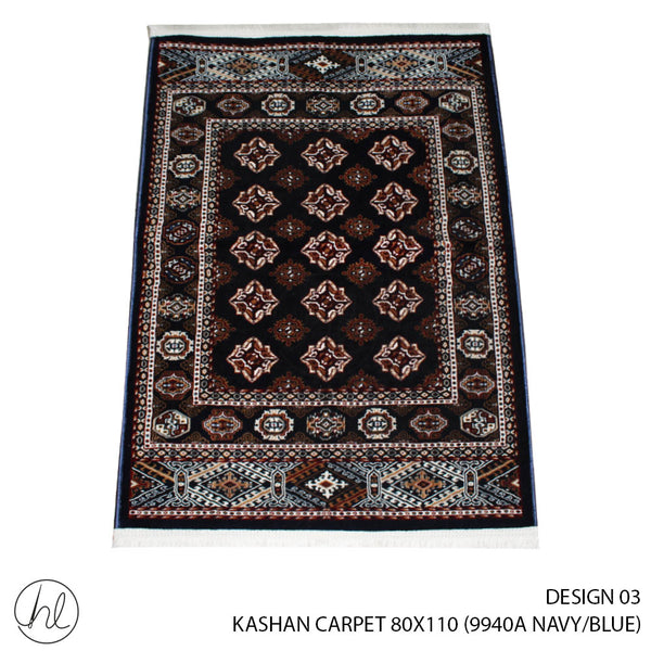 KASHAN CARPET (80X110) (DESIGN 03) (NAVY/BLUE)