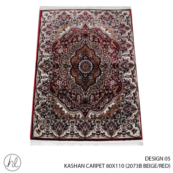 KASHAN CARPET (80X110) (DESIGN 05) (BEIGE/RED)