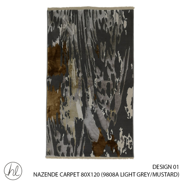 NAZENDE CARPET (80X120) (DESIGN 01) (GREY/MUSTARD)