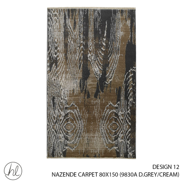 NAZENDE CARPET (80X150) (DESIGN 12) (DARK GREY/CREAM)