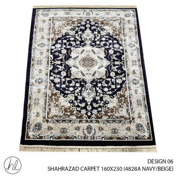 SHAHRAZAD CARPET (160X230) (DESIGN 06) (NAVY/BEIGE)