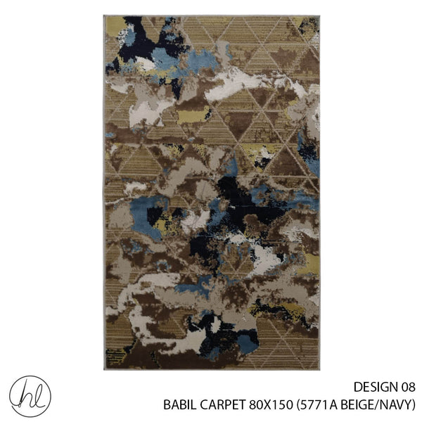 BABIL CARPET (80X150) (DESIGN 08) (BEIGE/NAVY)
