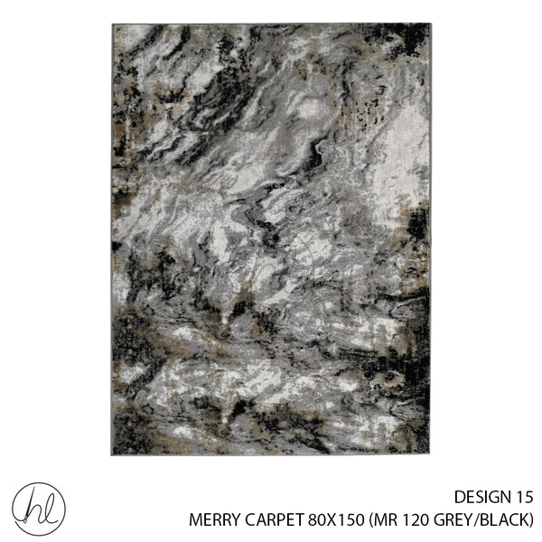 MERRY CARPET (80X150) (DESIGN 15) (GREY/BLACK)