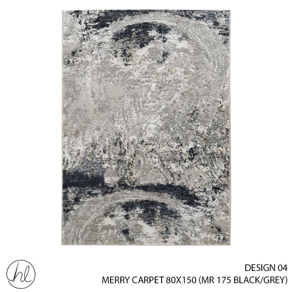 MERRY CARPET (80X150) (DESIGN 04) BLACK/GREY)