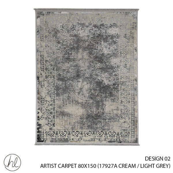 ARTIST CARPET (80X150) (DESIGN 02) (CREAM/LIGHT GREY)