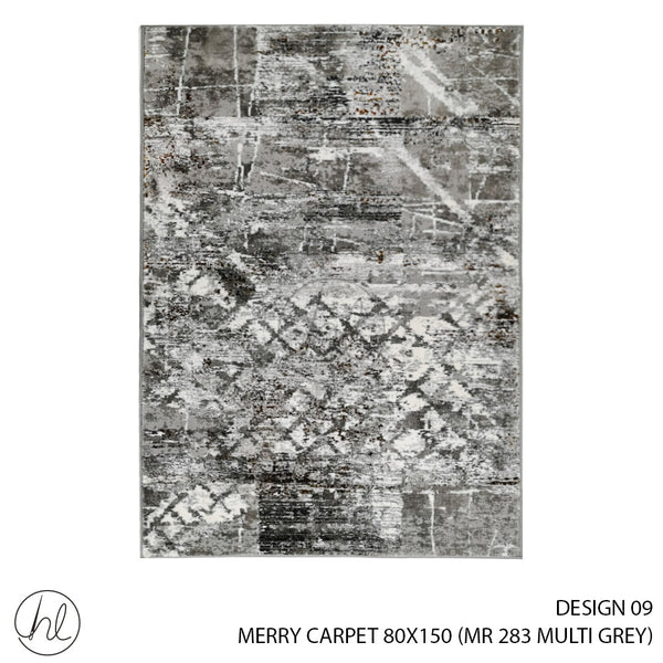 MERRY CARPET (80X150) (DESIGN 09) (MULTI GREY)