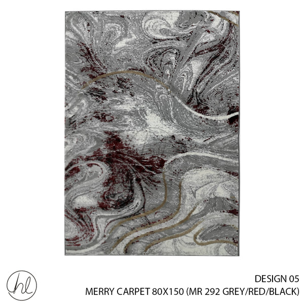 MERRY CARPET (80X150) (DESIGN 05) (GREY/RED/BLACK)