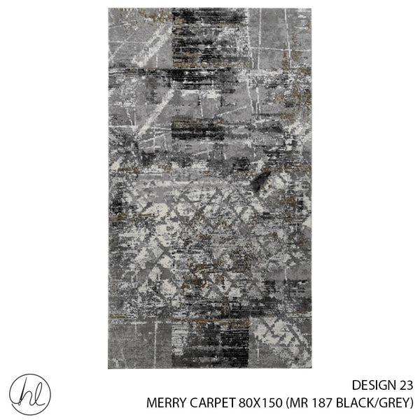 MERRY CARPET (80X150) (DESIGN 23) (BLACK/GREY)