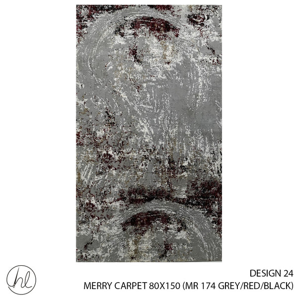 MERRY CARPET (80X150) (DESIGN 24) (GREY/RED/BLACK)