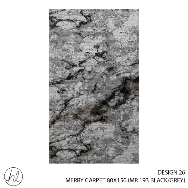 MERRY CARPET (80X150) (DESIGN 26) (BLACK/GREY)