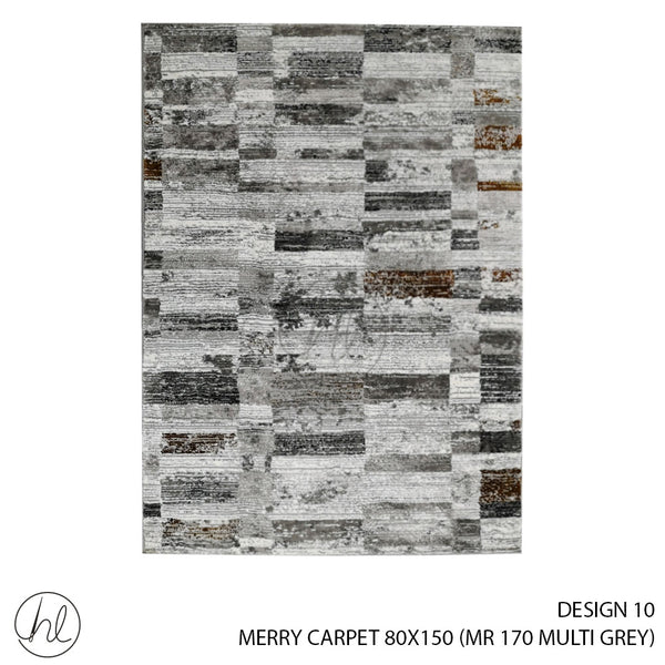 MERRY CARPET (80X150) (DESIGN 10) (MULTI GREY)