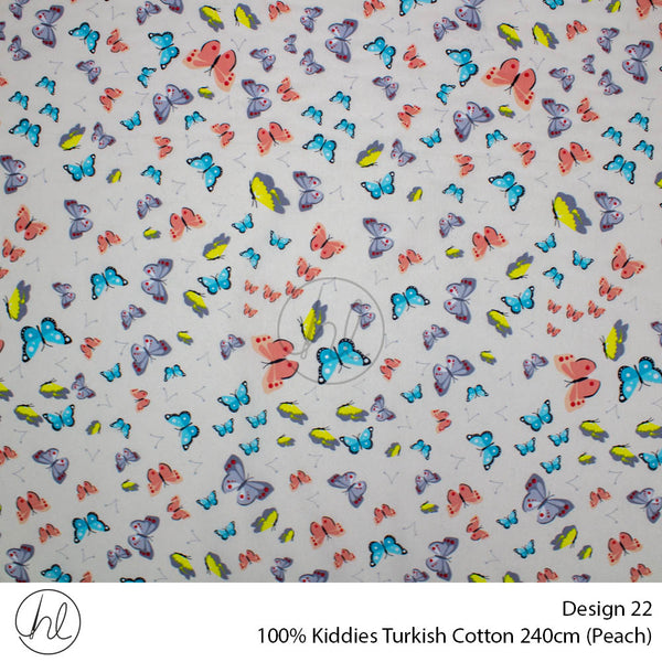 100% Kiddies Turkish Cotton (Design 22) (240cm) (Per M) (Peach)