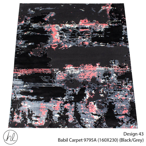 Babil Carpet (160X230) (Design 43) (Black/Grey)