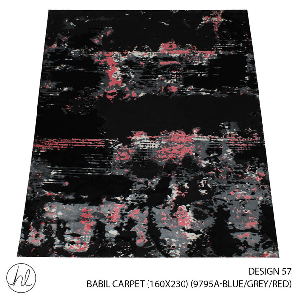 BABIL CARPET (160X230) (DESIGN 57) (BLACK/GREY/RED)