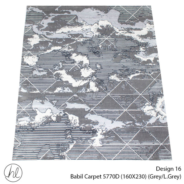 Babil Carpet (160X230) (Design 16) (Grey/Light Grey)