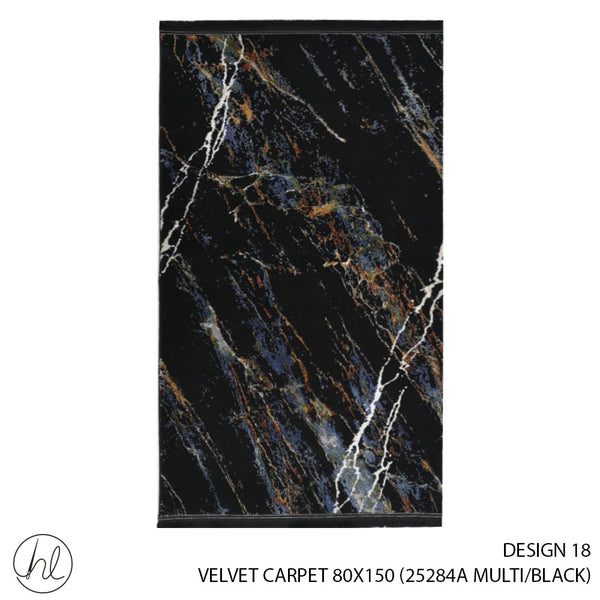 VELVET CARPET (80X150) (DESIGN 18) (BLACK)