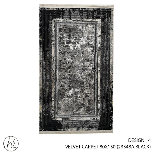 VELVET CARPET (80X150) (DESIGN 14) (BLACK)