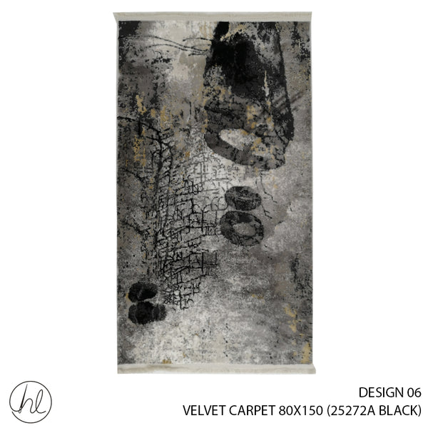 VELVET CARPET (80X150) (DESIGN 06) (BLACK)