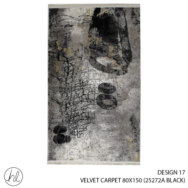 VELVET CARPET (80X150) (DESIGN 16) (BLACK)