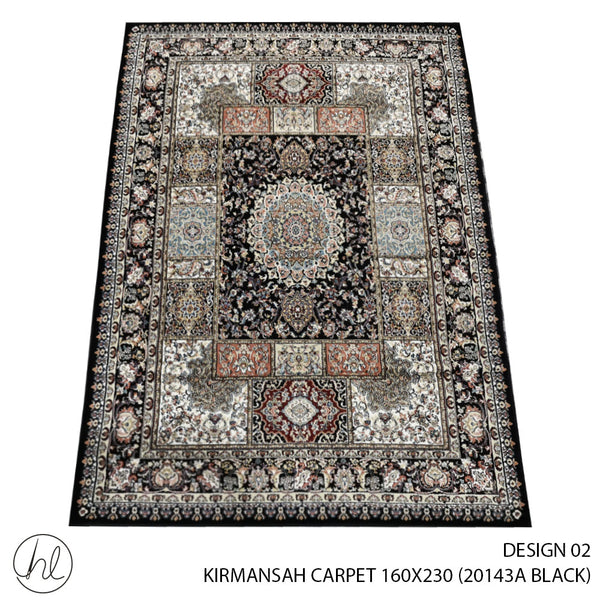 KIRMANSAH CARPET (160X230) (DESIGN 02) (BLACK)