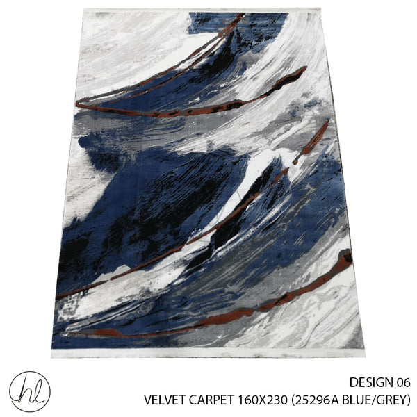VELVET CARPET (160X230) (DESIGN 06) (BLUE/GREY)