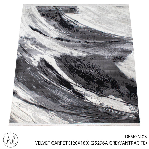 VELVET CARPET (120X180) (DESIGN 03) (GREY/ANTRACITE)