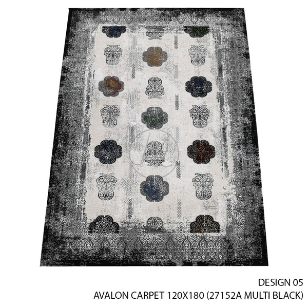 AVALON CARPET (120X180) (DESIGN 02) (MULTI BLACK)