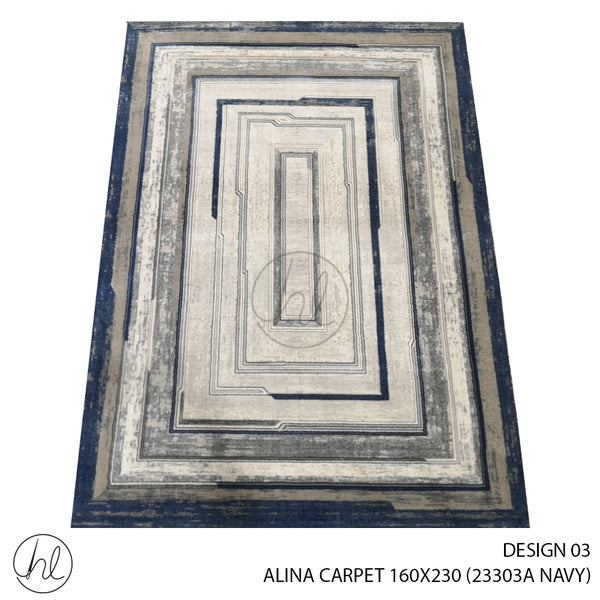 ALINA CARPET (160X230) (DESIGN 03) (NAVY)