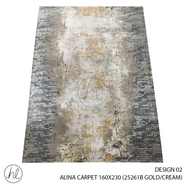 ALINA CARPET (160X230) (DESIGN 02) (GOLD/CREAM)