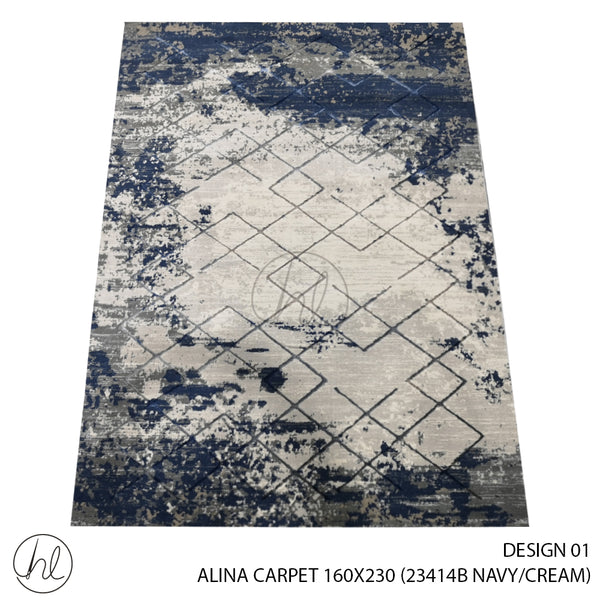 ALINA CARPET (160X230) (DESIGN 01) (NAVY/CREAM)